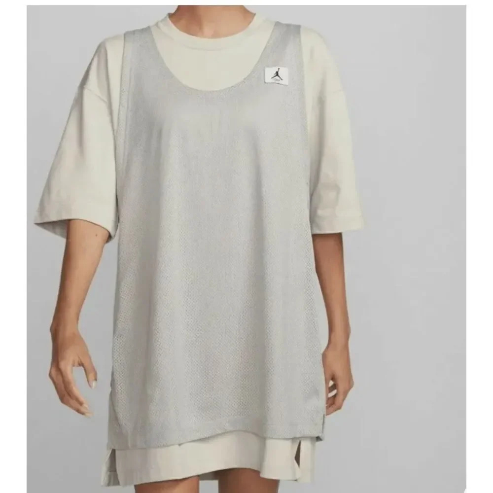Nike Jordan Essential layered oversized t-shirt dress - M